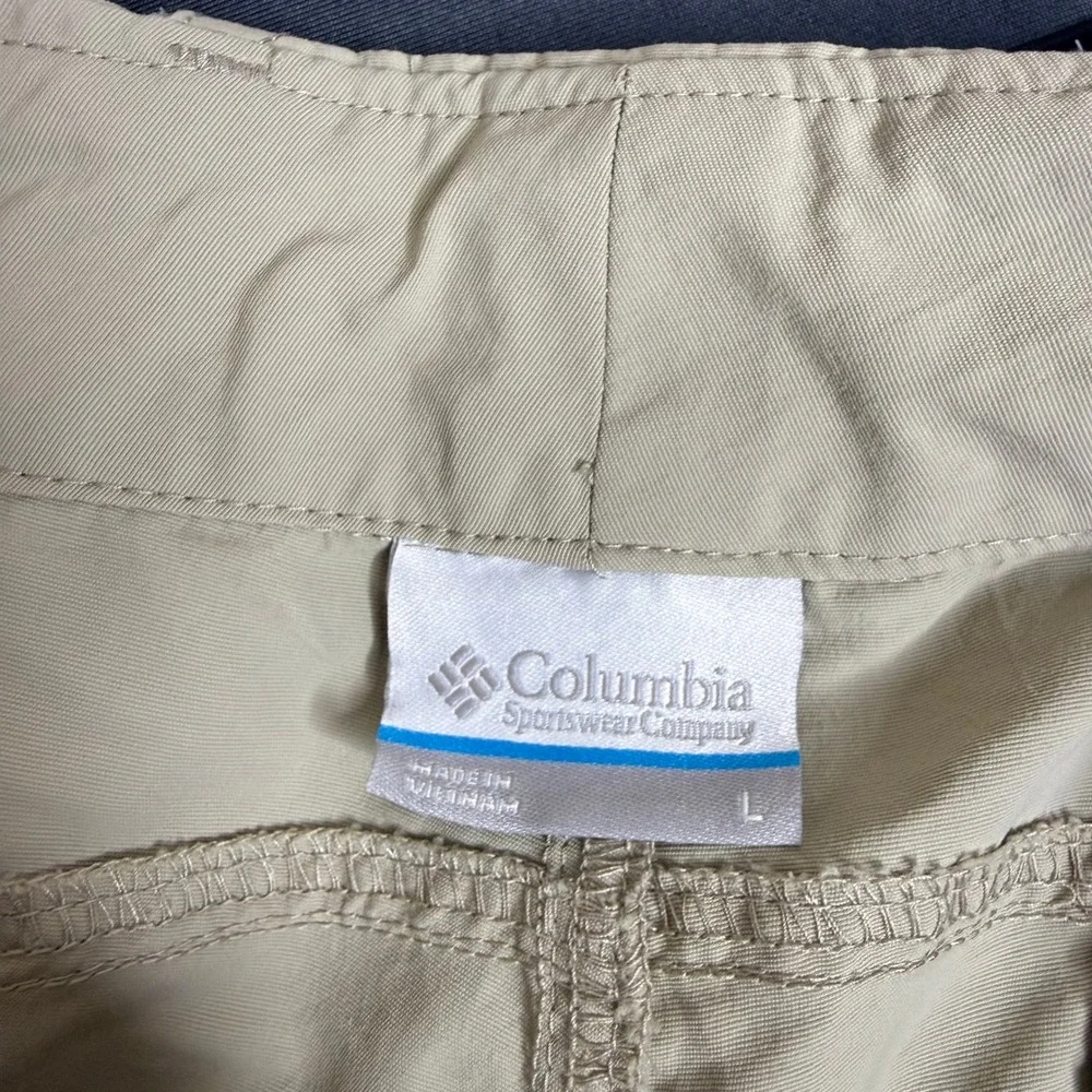 Columbia PFG Shorts Womens L Tan Omni-Shade Fishing Hiking Outdoor Utility